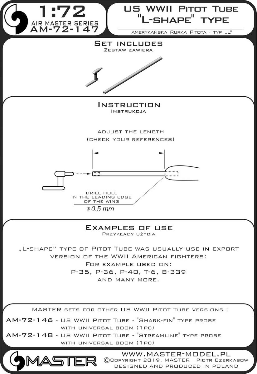 Master MR72-147 1:72 US WWII Pitot Tube