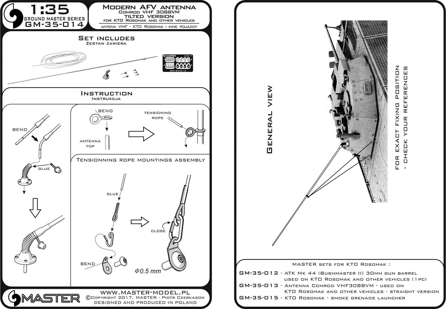 Master MRGM35-014 1:35 Antenna Comrod VHF3088VM