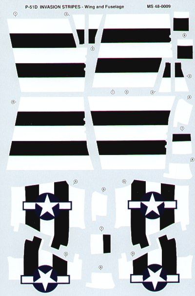 Microscale MS48009 P-51D Mustang D-Day Invasion Stripes 1:48