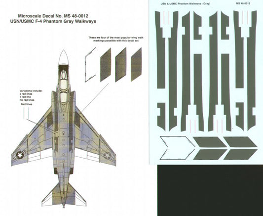Microscale MS48012 F-4 Phantom USN/USMC Grey Walkways 1:48