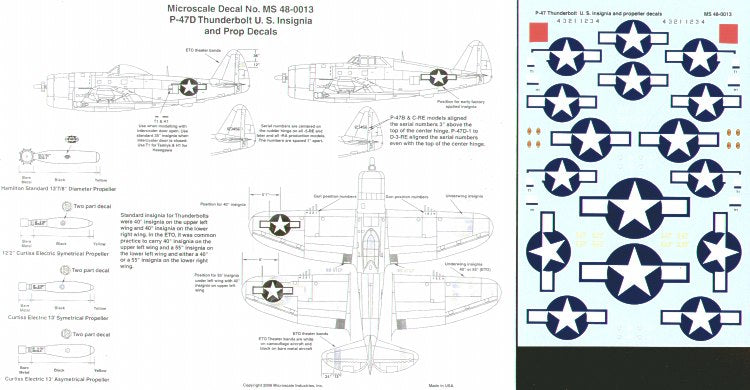 Microscale MS48013 1:48 Republic P-47D Thunderbolt 'Razorback' or Bubble