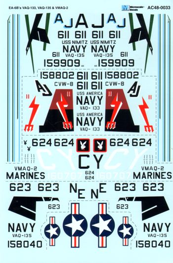 Microscale MS48033 1:48 Grumman EA-6B VAQ-133, VAQ-135 & VMAQ-2