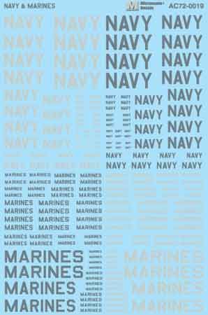 Microscale MS72019 1:72 U.S.Navy & U.S.Marines words -1 Sheets