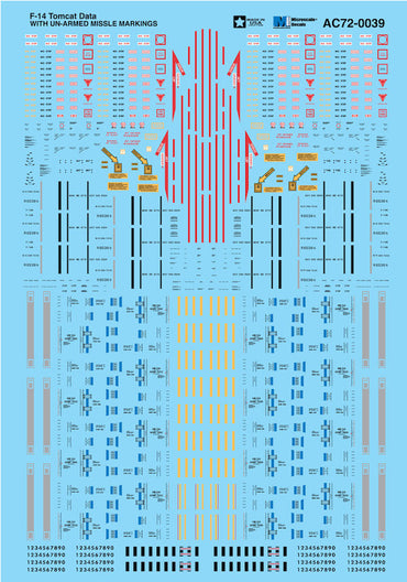 Microscale MS72039 1:72 Grumman F-14 Tomcat Data Sheet: