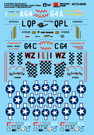 Microscale MS72040 1:72 North-American P-51B Salem Representative, P-51D's