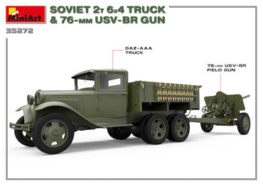 MiniArt MT35272 1:35 Soviet 2T 6X4 TRUCK & 76mm USV-BR GUN HIGHLY DETAILED MODEL