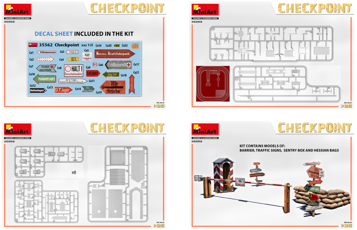 MiniArt MT35562 German WWII Checkpoint, Sentry Box & Signs 1:35