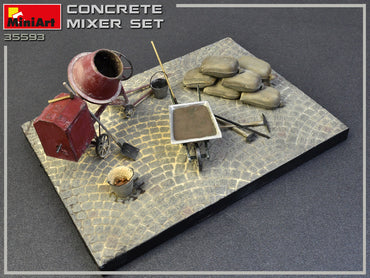 MiniArt MT35593 Concrete Mixer Set w/Trolley & Tools 1:35