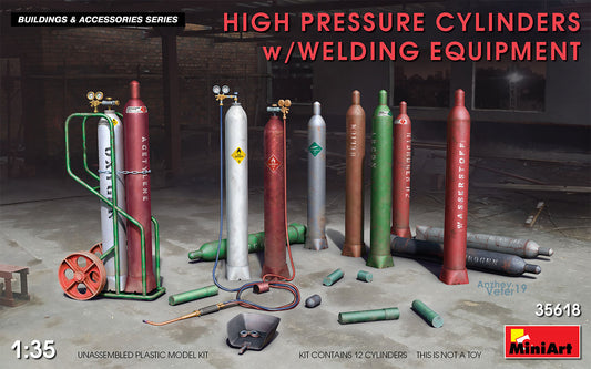 MiniArt MT35618 High Pressure Cylinders w/Welding Gear 1:35