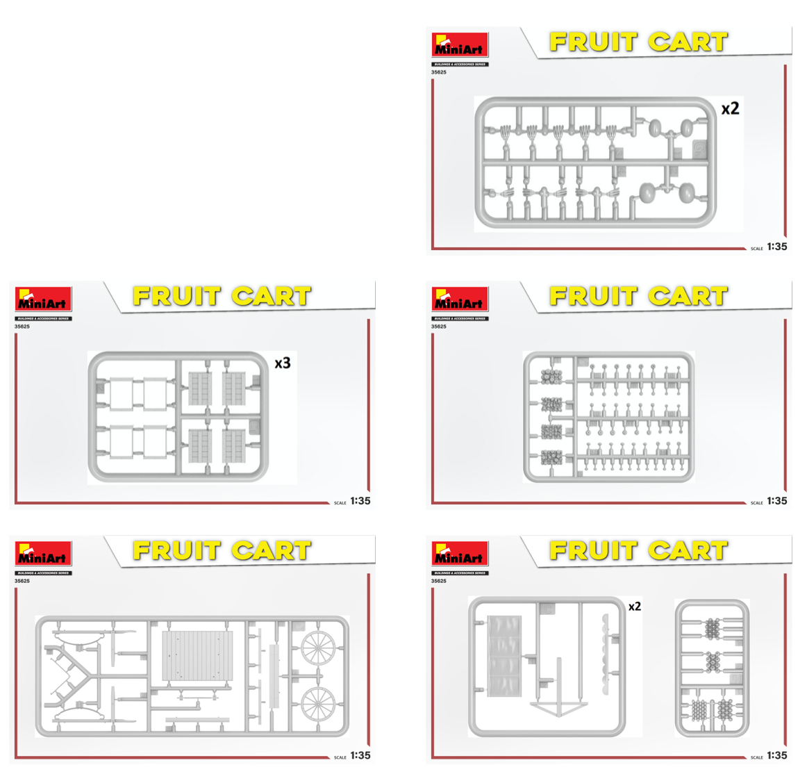 MiniArt MT35625 1:35 FRUIT CART Unassembled Plastic Model Kit:Box