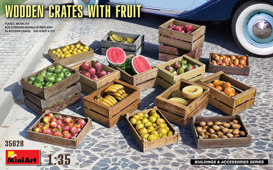 MiniArt MT35628 Wooden Crates with Fruit (16 Crates) 1:35