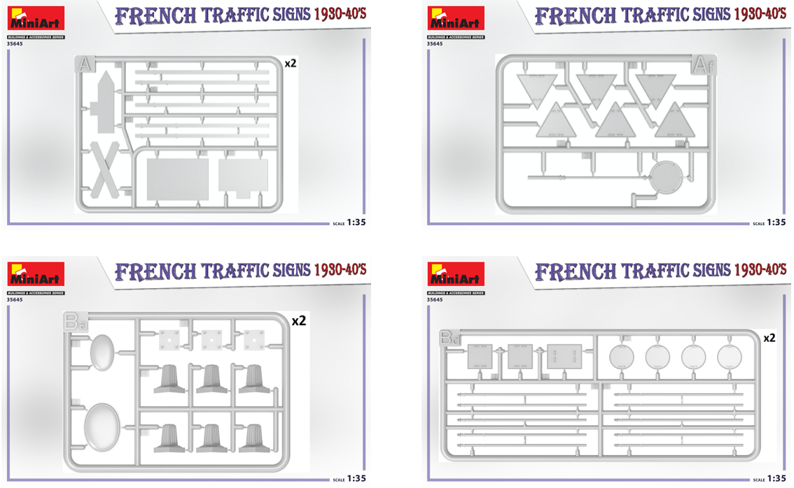 MiniArt MT35645 1:35 FRENCH TRAFFIC SIGNS 1930-40's