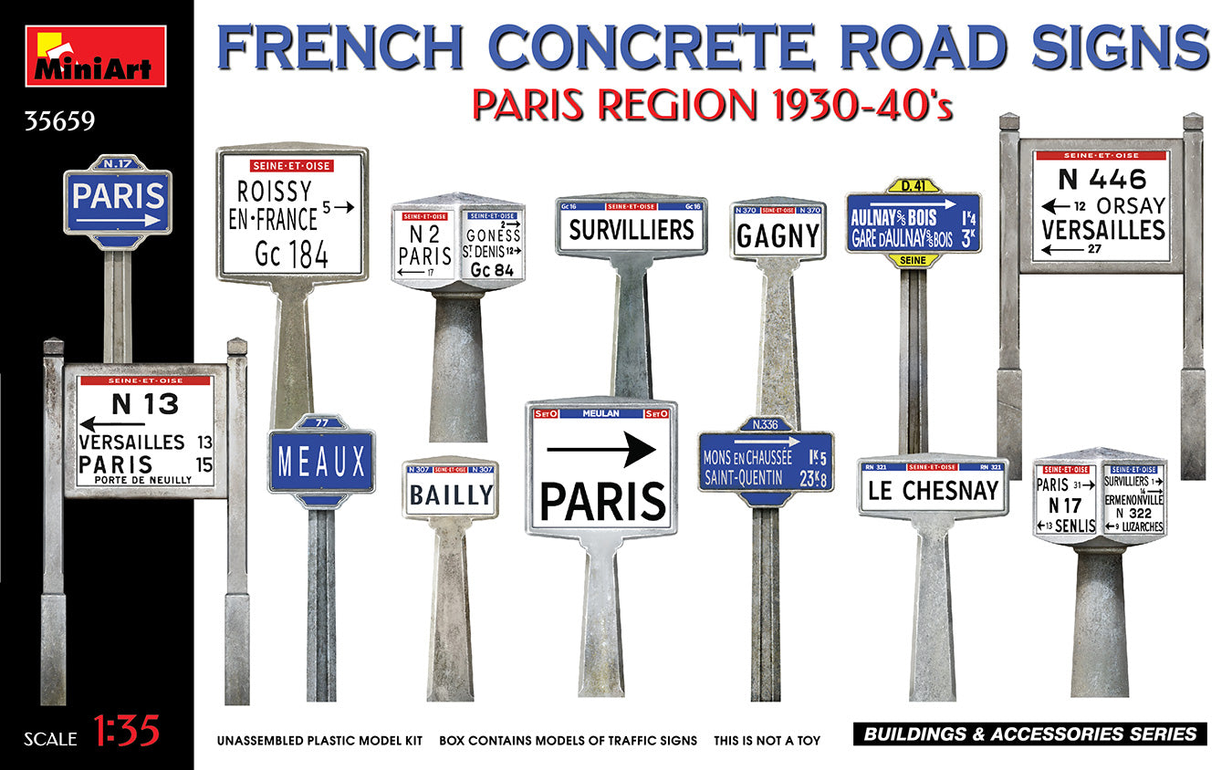 MiniArt MT35659 1:35 FRENCH CONCRETE ROAD SIGNS