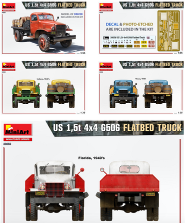 MiniArt MT38056 1:35 G506 4X4 1,5t US FLATBED TRUCK