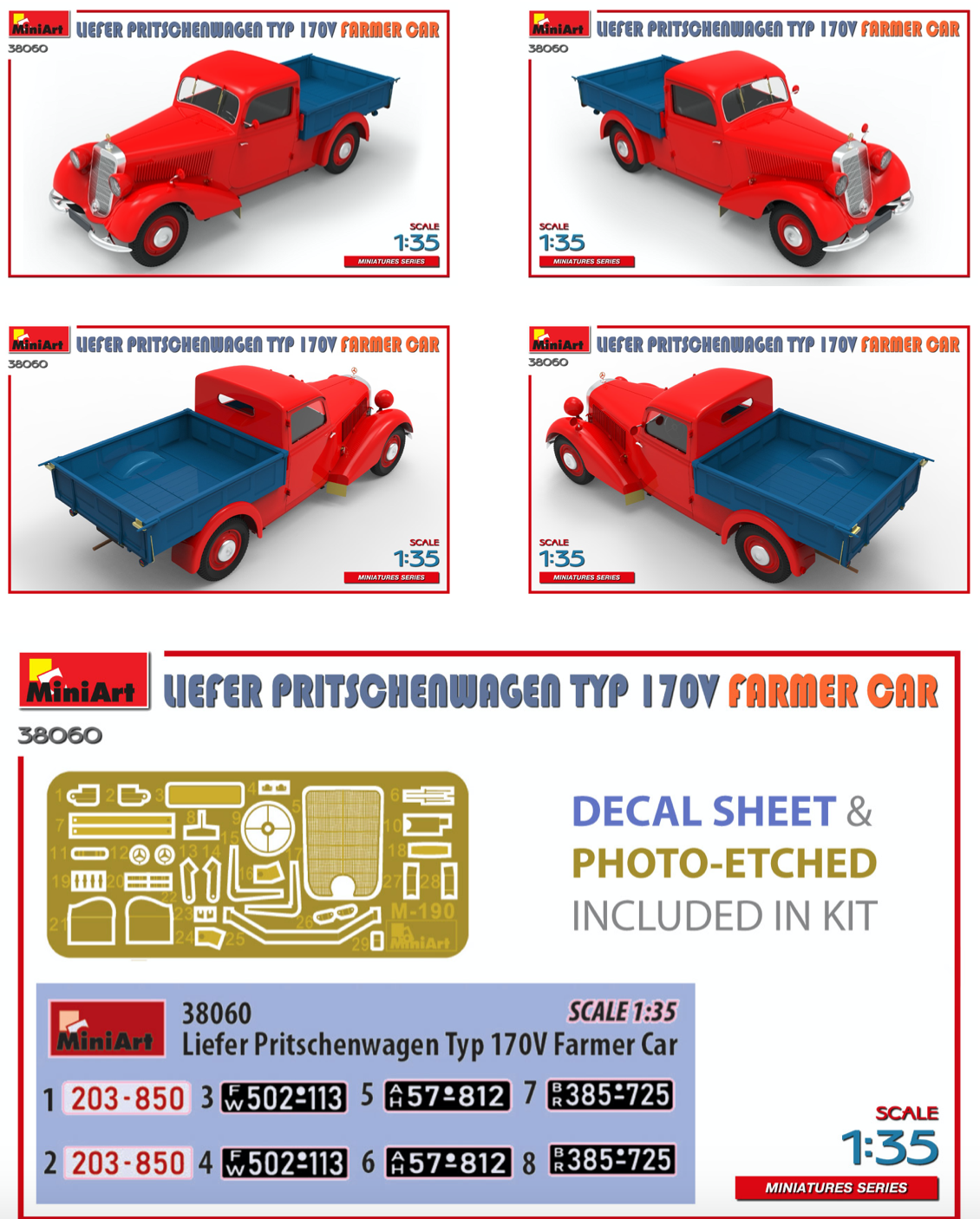 MiniArt MT38060 1:35 LIEFER PRITSCHENWAGEN TYP 170V FARMER CAR