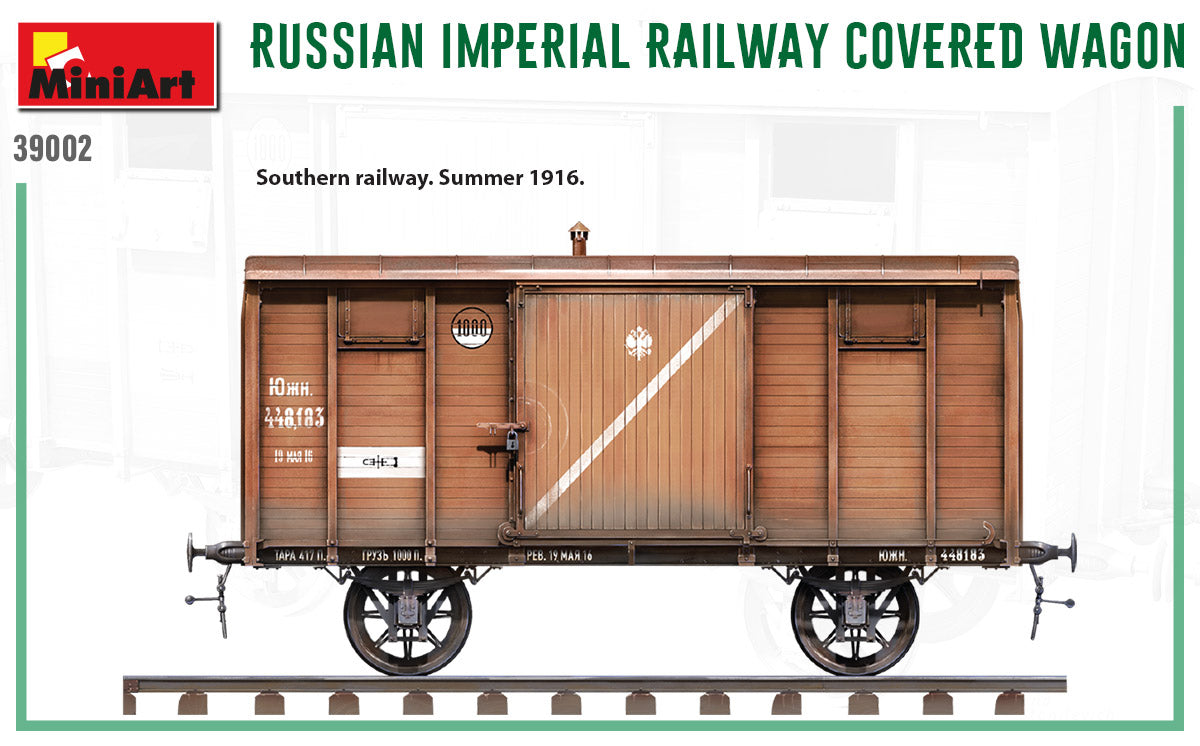 MiniArt MT39002 Russian Imperial Railway Covered Wagon 1:35