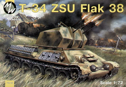 Military Wheels MW7213 Captured T-34/85 Flak 38 1:72