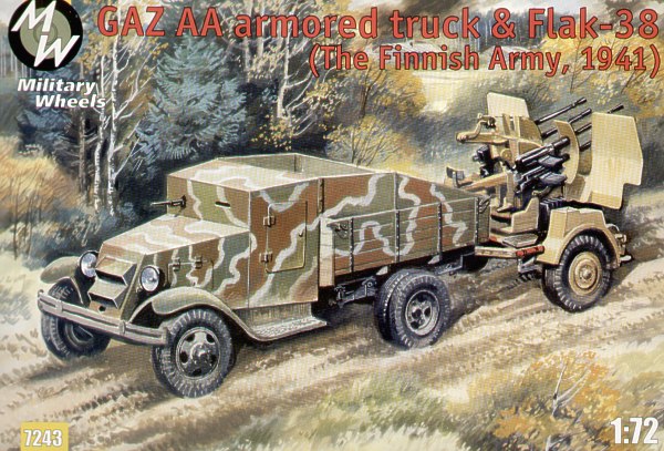 Military Wheels MW7243 1:72 Soviet GAZ AA and Flak 38