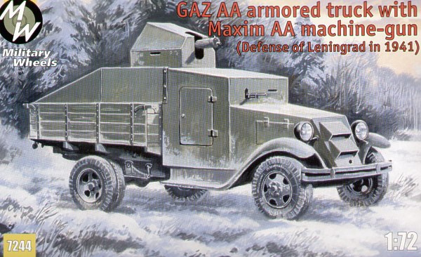 Military Wheels MW7244 1:72 Soviet GAZ AA with Maxim AA machine gun