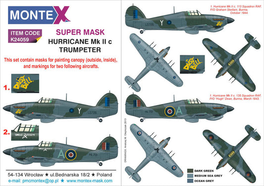 Montex MXK24059 1:24 Hawker Hurricane Mk.IIc