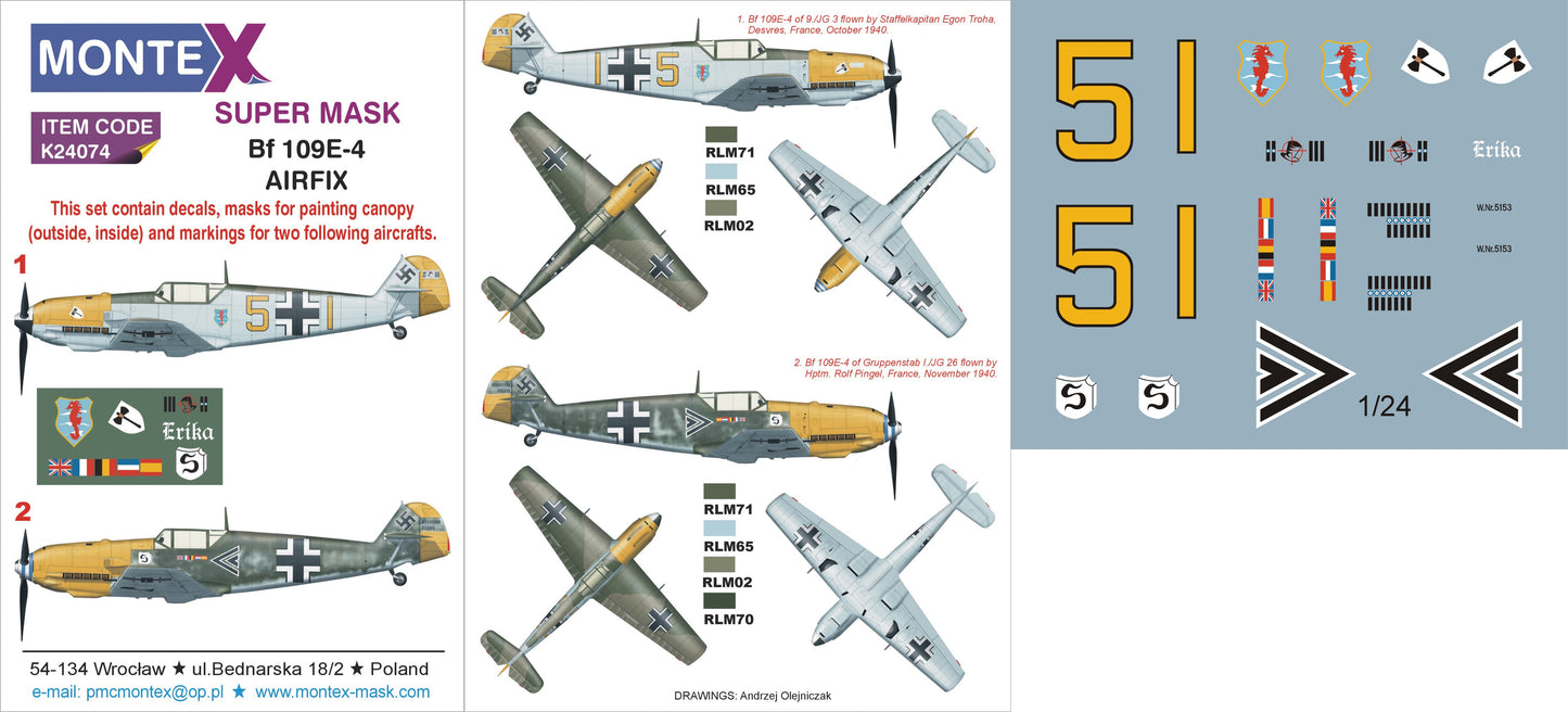 Montex MXK24074 1:24 Messerschmitt Bf-109E-4