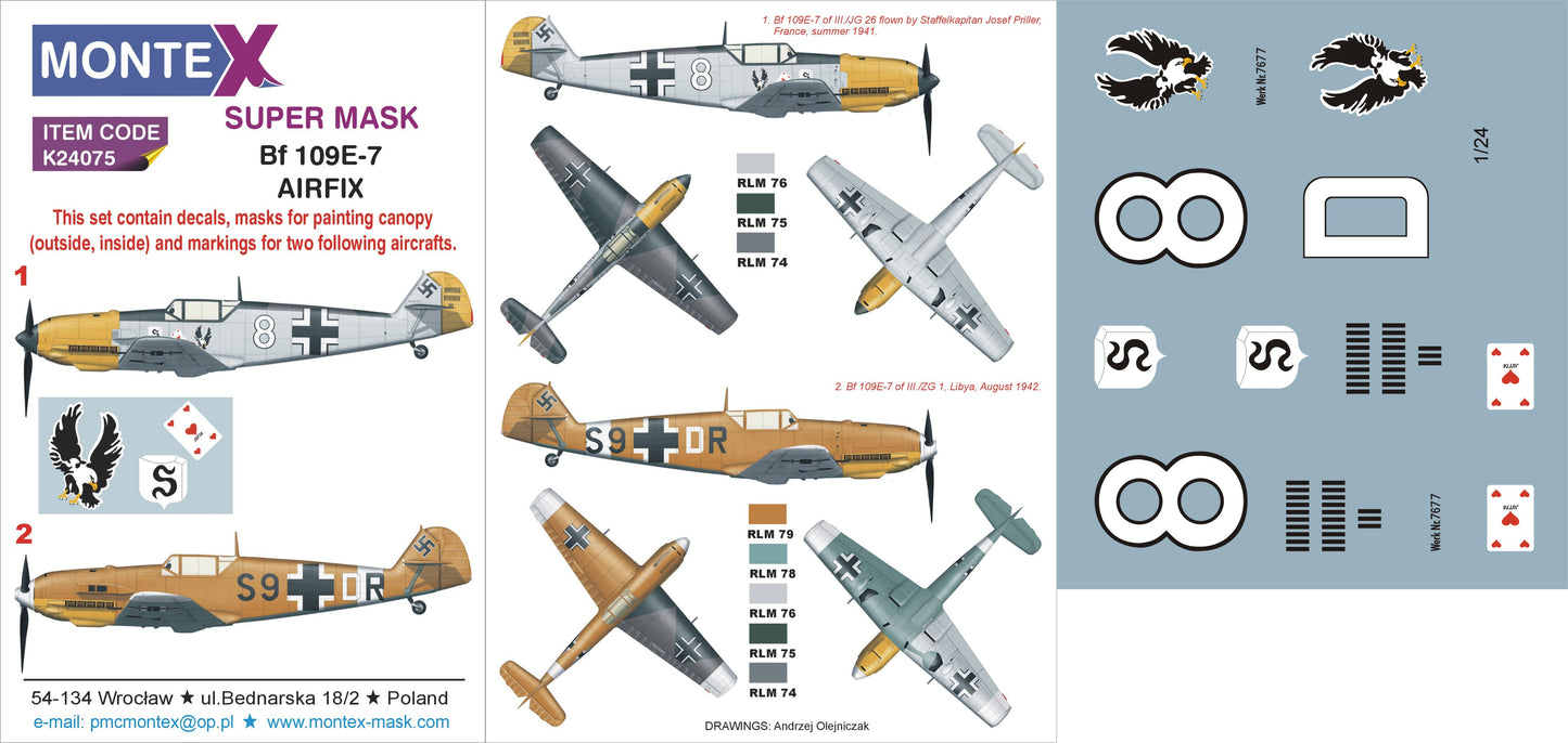 Montex MXK24075 1:24 Messerschmitt Bf-109E-7