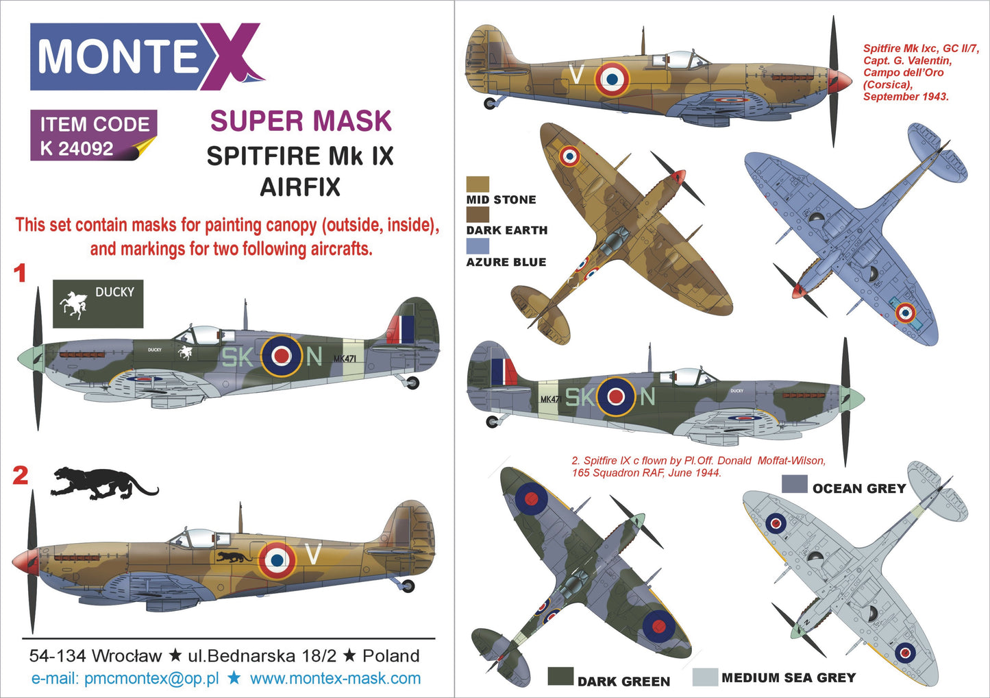Montex MXK24092 1:24 Supermarine Spitfire Mk.IXc