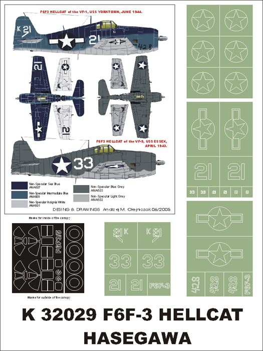 Montex MXK32029 1:32 Grumman F6F-3 Hellcat