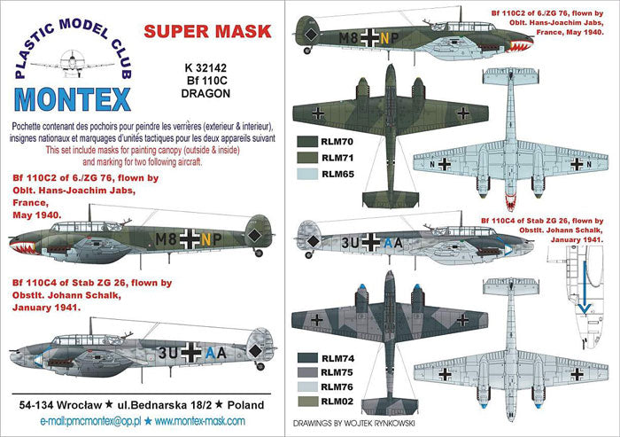 Montex MXK32142 1:32 Messerschmitt Bf-110C