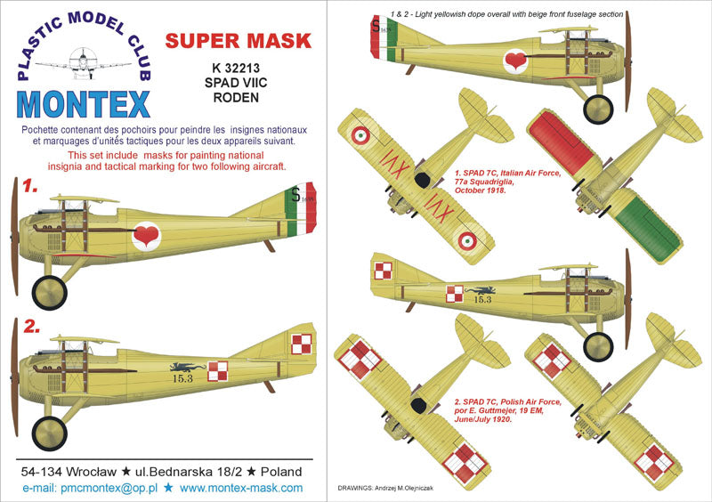 Montex MXK32213 1:32 Spad VIIC.1 1 insignia and markings masks