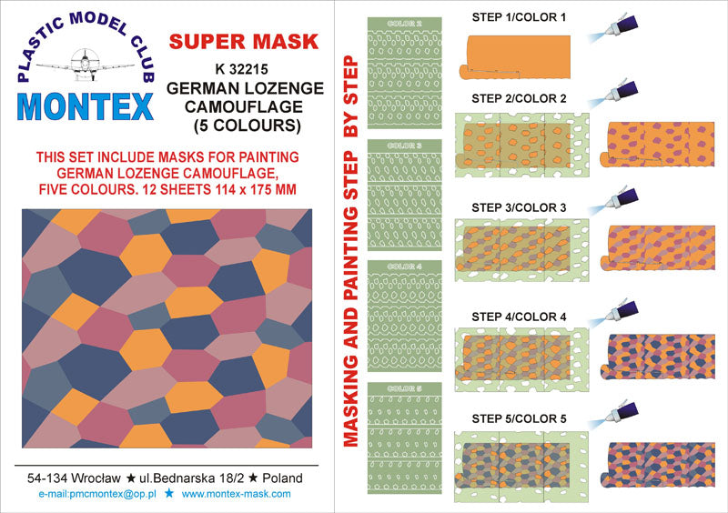 Montex MXK32215 1:32 LOZENGE 5 COLORS 12 sheets