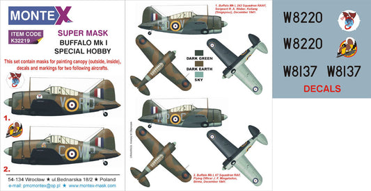 Montex MXK32219 1:32 Brewster B-339 Buffalo Mk.I