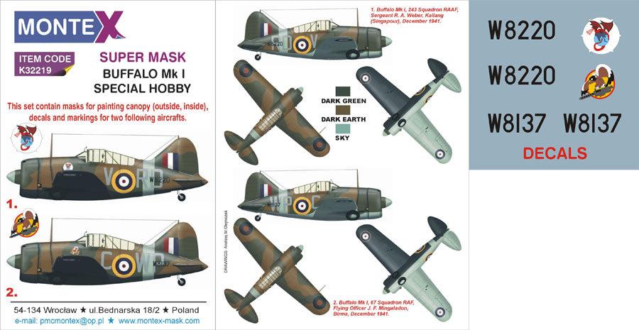 Montex MXK32219 1:32 Brewster B-339 Buffalo Mk.I
