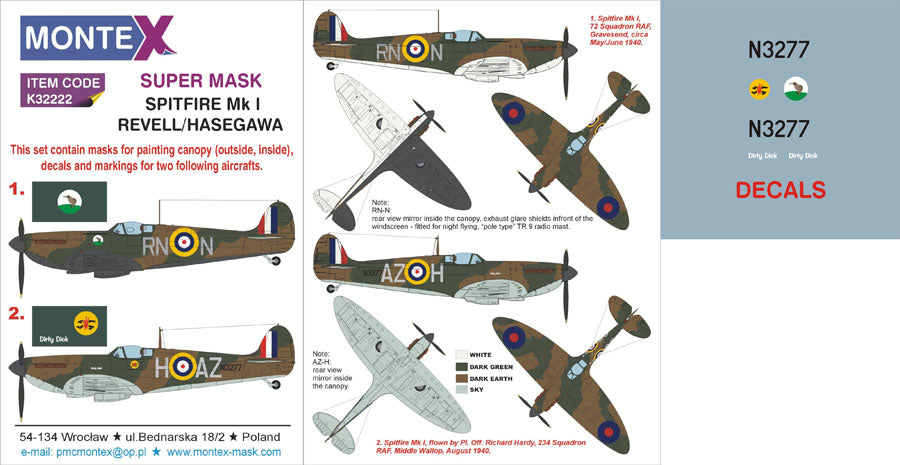 Montex MXK32222 1:32 Supermarine Spitfire Mk.I
