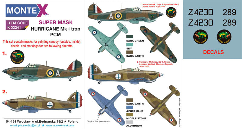 Montex MXK32241 1:32 Hawker Hurricane Mk.I trop