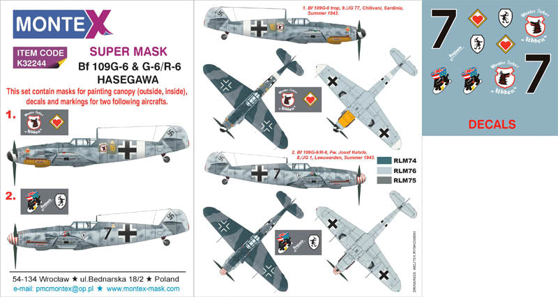 Montex MXK32244 1:32 Messerschmitt Bf-109G-6 & Bf-109G-6/R-6