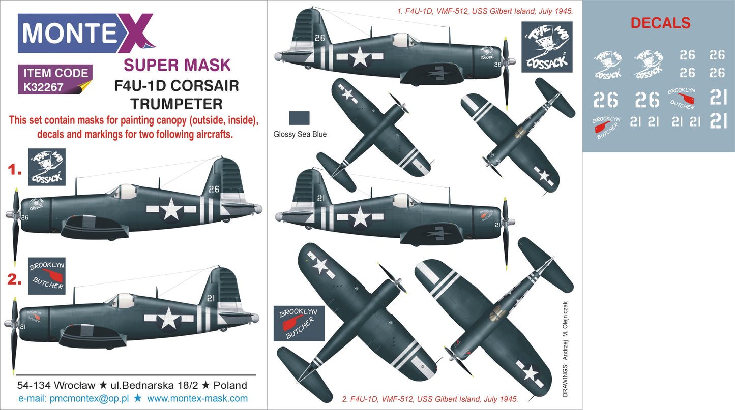 Montex MXK32267 1:32 Vought F4U-1D CORSAIR