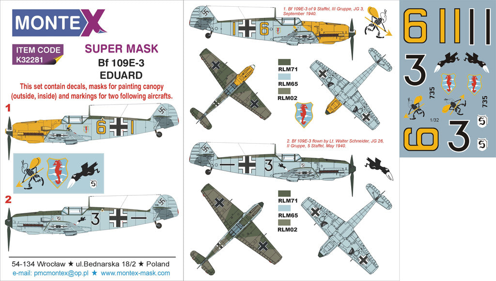 Montex MXK32281 1:32 Messerschmitt Bf-109E-3