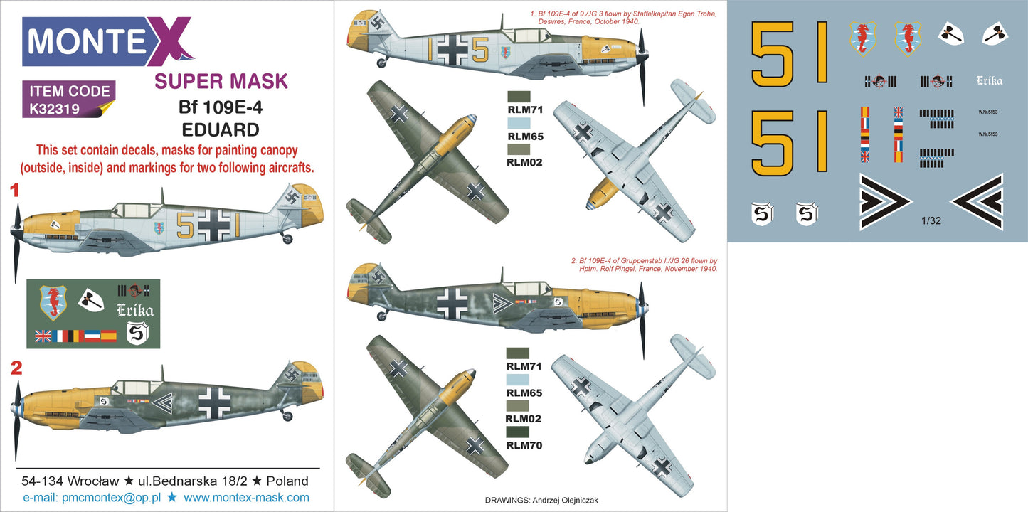 Montex MXK32319 1:32 Messerschmitt Bf-109E-4