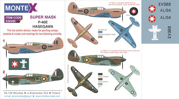 Montex MXK32330 1:32 Curtiss P-40E