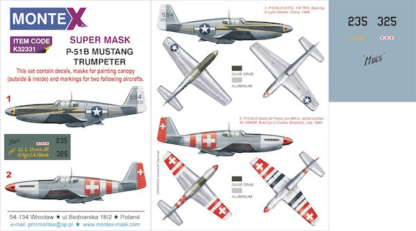 Montex MXK32331 1:32 North-American P-51B Mustang