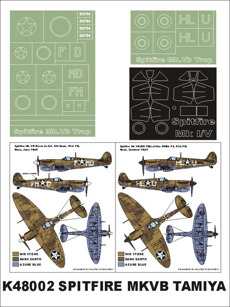 Montex MXK48002 1:48 Supermarine Spitfire Mk.VB Trop 1 canopy mask