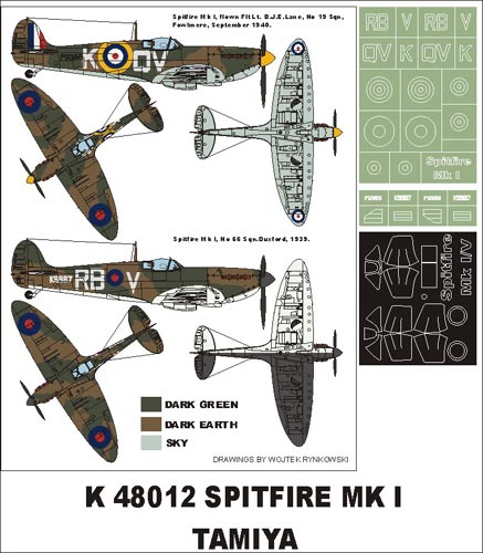 Montex MXK48012 1:48 Supermarine Spitfire Mk.I 1 canopy mask