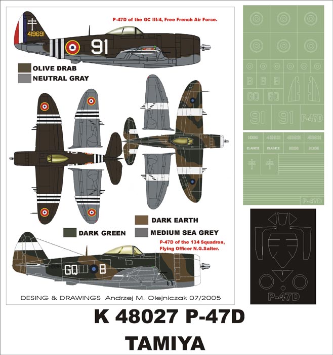 Montex MXK48027 1:48 Republic P-47D Thunderbolt 'Bubbletop' 1 canopy mask