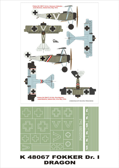 Montex MXK48067 1:48 Fokker Dr.I Triplane 2 insignia masks