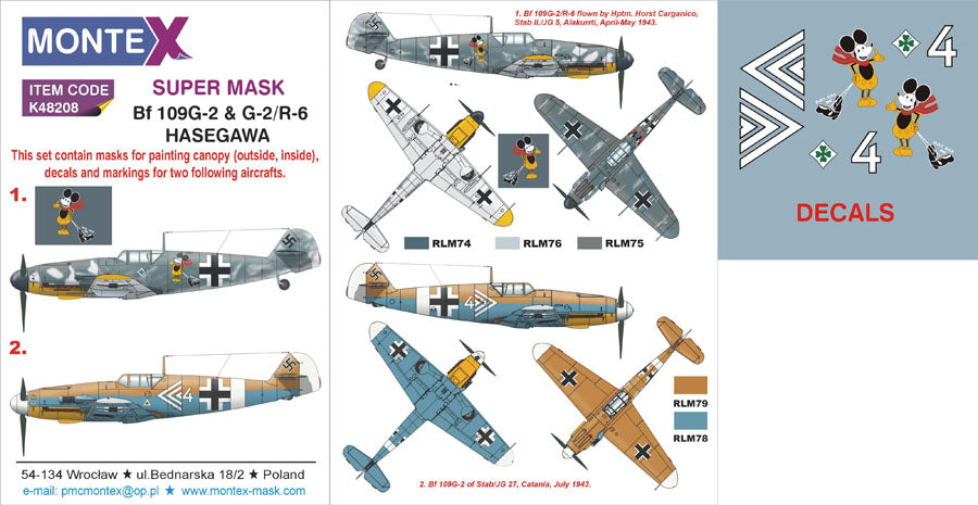 Montex MXK48208 1:48 Messerschmitt Bf-109G-2 & G-2/R-6
