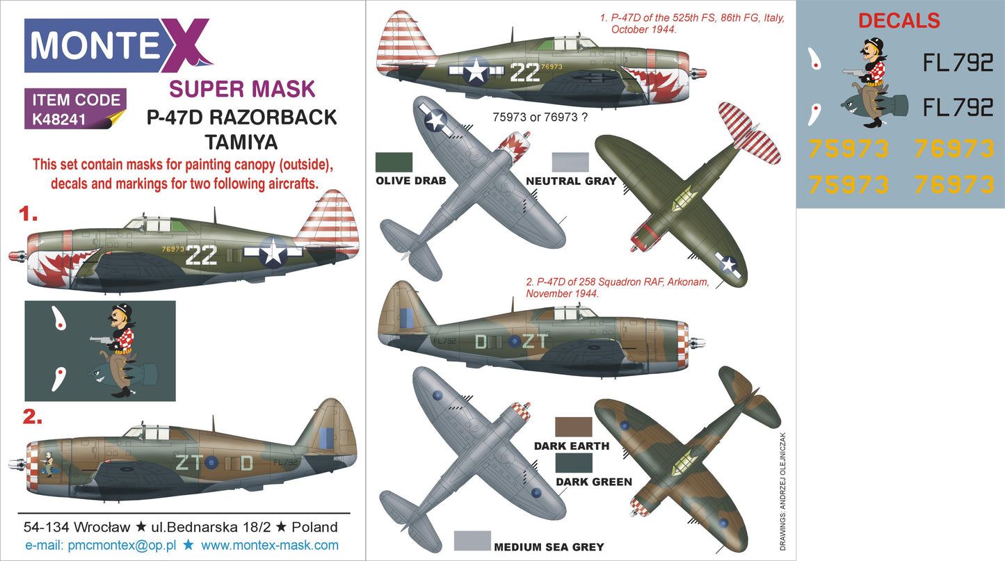 Montex MXK48241 1:48 Republic P-47D Thunderbolt RAZORBACK