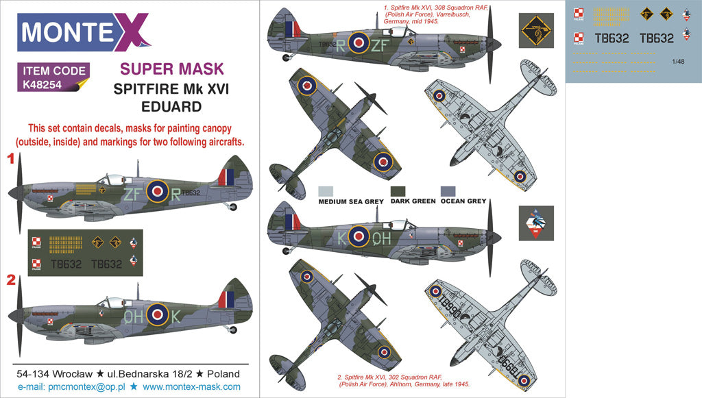 Montex MXK48254 1:48 Supermarine Spitfire Mk.XVI