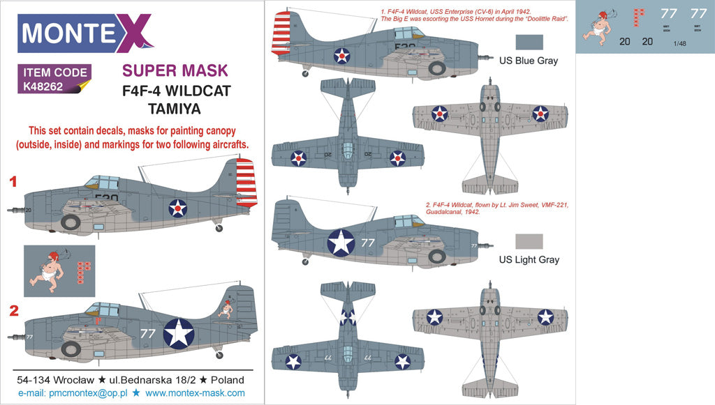 Montex MXK48262 1:48 Grumman F4F-4 WILDCAT