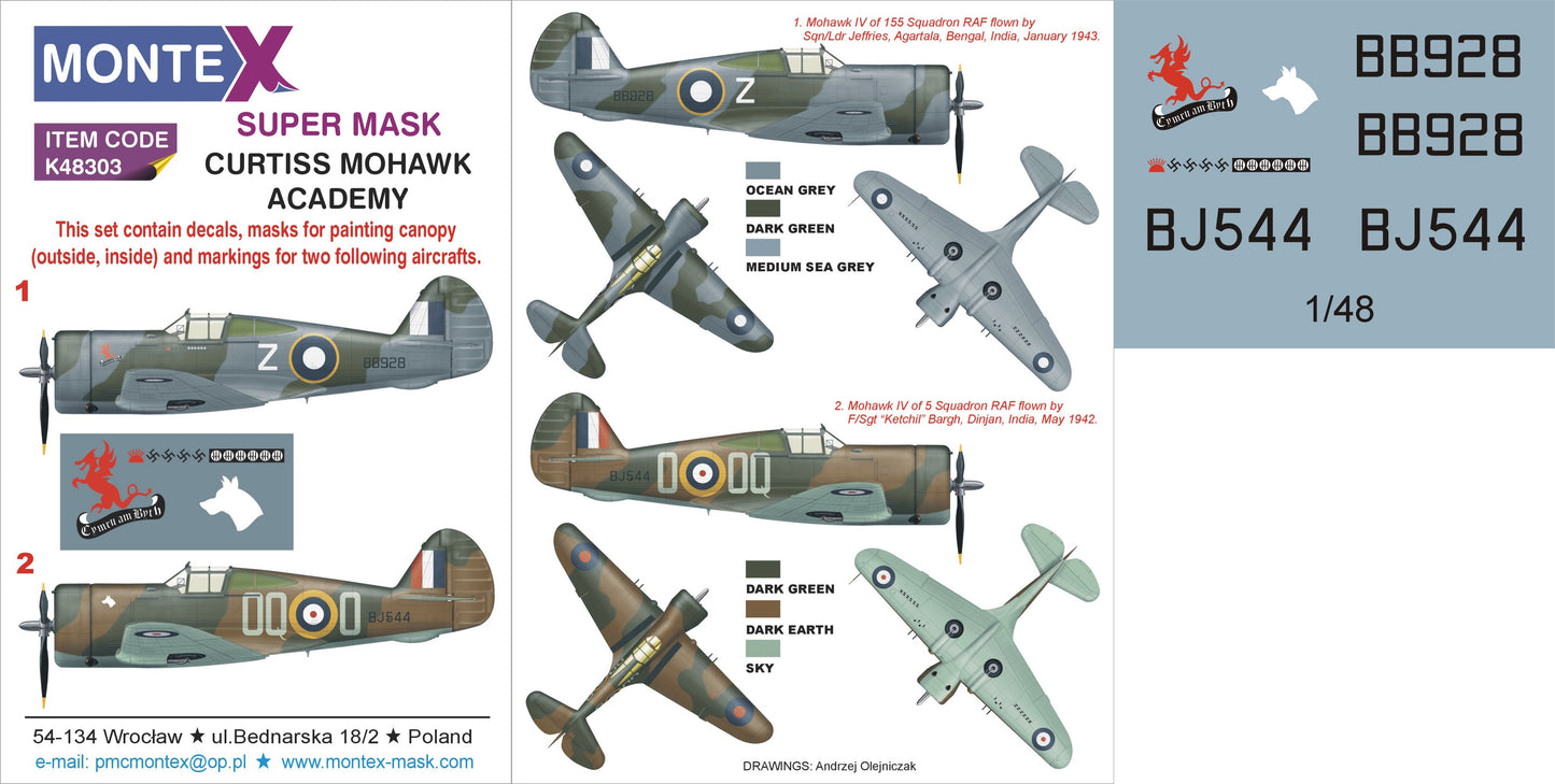 Montex MXK48303 1:48 Curtiss P-36A/P-36C Mohawk Mk.IV